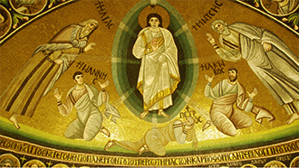 Nell’abside della chiesa il mosaico bizantino della Trasfigurazione