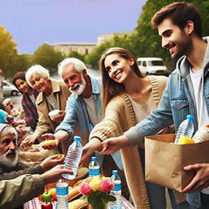 Distribuzione cibo ai poveri