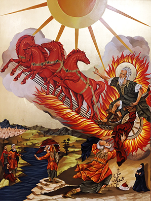 «Elia sul carro di fuoco» Icona bizantina